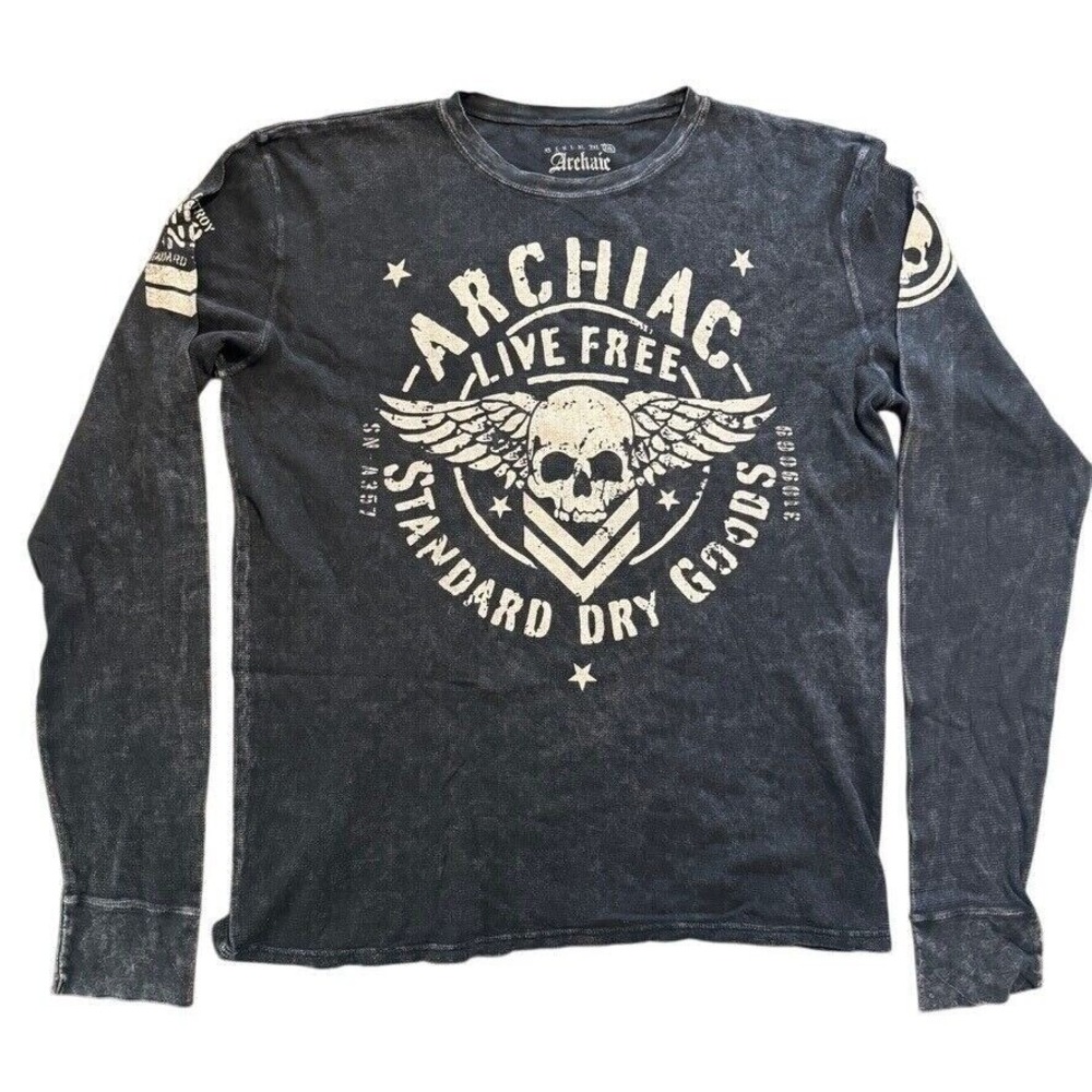 NWT‎ Archaic by Affliction Long sleeve Thermal Mens 3XL Live Free Military Biker